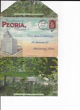 PEORIA POSTCARD SET, POSTMARKED 1929