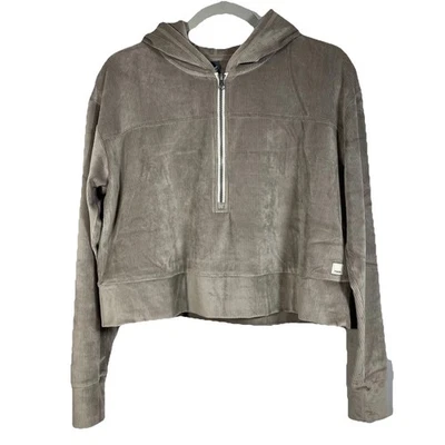 Sudadera con Capucha Vuori Haven para Mujer Media Cremallera Recortada Terciopelo Acanalado Pullover Manga Larga M Foto 1 de 4