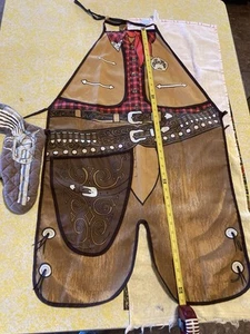 Apron-Cowboy Sheriff Deputy Cookout Cooking Bbq Barbecue Apron Pistol Oven Mitt - Picture 1 of 8