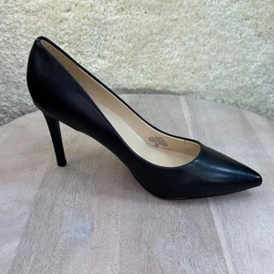 Zapatos de salón Nine West Etta para mujer talla 10 de cuero negro en punta tacón de aguja nuevos - Imagen 1 de 12