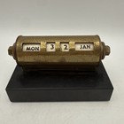 Vintage 1950s Mid Century Perpetual Brass Desk Top Office Calendar Park Sherman
