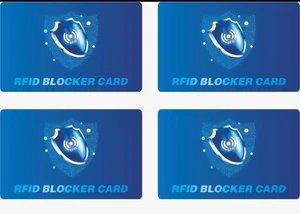 4 * RFID Signal Blocking Cards. Credit & Debit Card Blocker Protector blue - Picture 1 of 4