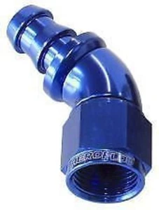 Aeroflow AF512-04 -4AN 45 Deg Full Flow Push Locblue Full Flow Push Lock - Picture 1 of 4