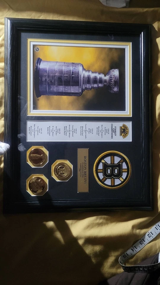 Highland Mint NHL 波士顿棕熊带框牌匾编号版带补丁和硬币 — 第 1/1 张图片