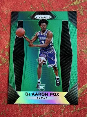 2017-18 Panini Prizm De'Aaron Fox Green #24 RC Rookie San Antonio Spurs Kings - Image 1 of 2