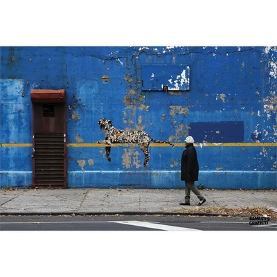 Banksy's Graffiti | Tag Leopard 24x36" (Horizontal) Art Print | Limited Edition - Image 1 of 4