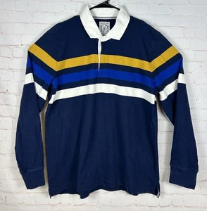 Lands End Rugby Shirt Herren Größe Large blau bunt adrette Colorblock - Bild 1 von 5