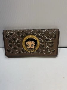 Betty Boop Snap Wallet With RhinestonesZipper Pouch Studs - Picture 1 of 9