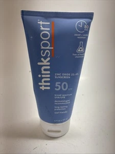 ThinkSport Zinc Oxide 23.4% Sunscreen 50SPF 6oz Exp 1/26 - Picture 1 of 3