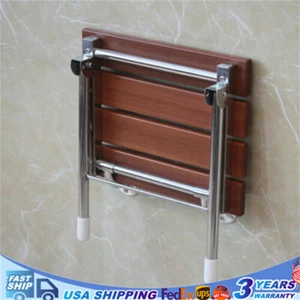 Asiento de ducha plegable 14,9"x12,2" - Montado en la pared - ¡Banco spa plegable de madera maciza! - Imagen 1 de 11