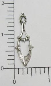 27684         2 Pc Matte Silver Oxidized Victorian Open Dangle Jewelry Finding - Picture 1 of 1
