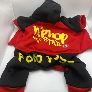 Royal Wise Hundekostüm Größe M "Hip Hop Star" rot und schwarz 100% Polyester - Bild 1 von 6
