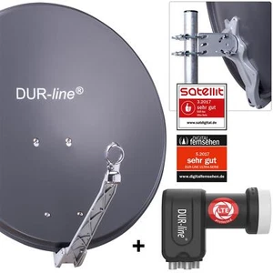 DUR-line Select 60/65 cm Sat Anlage 4 Teilnehmer Komplett Set anthrazit - Bild 1 von 2