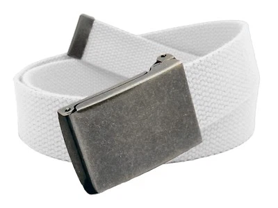 Build A Belt Men's Antique Silver Flip Top 1.25" Wide Buckle with Web Belt - Image 1 of 4