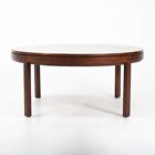 1960S Jens Risom Design Inc. Round American Walnut Coffee Table W Original Label