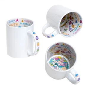 12-Pack 11oz Sublimation Birthday Mug Set Heat Press - Inner & Handle, AAA Grade - Picture 1 of 2