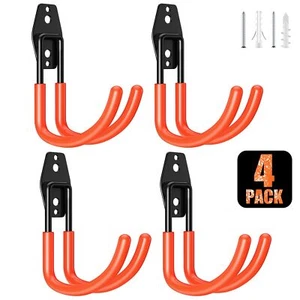 4 Pcs Heavy Duty Garage Storage Hooks Wall Mount Utility Hooks for Ladder Bikes - Picture 1 of 6