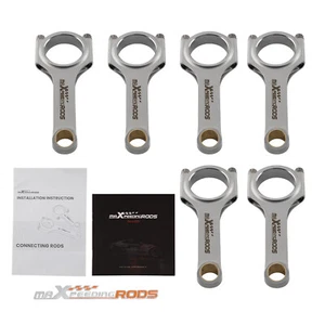6x Stahl pleuel H-schaft Pleuel for BMW N54B30 3.0L TURBO ARP 2000 145mm - Picture 1 of 12