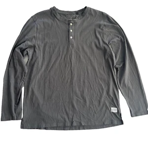 NWOT Five Four Los Angeles Gray Long Sleeve 1/4 Pearl Button T-Shirt Size XL - Picture 1 of 10