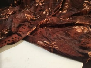 Nueva camiseta de terciopelo elástica de diseñador con estampado floral de pluma material de tela agotado - Imagen 1 de 4