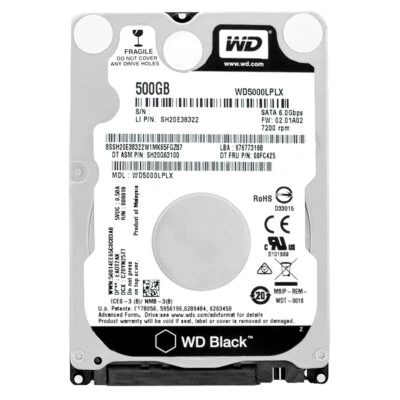 Hard Drive WD 500GB WD5000LPLX 32MB Cache 7200RPM SATA III 2.5" - Image 1 of 4
