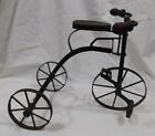 Vintage Rustic Metal Tricycle Home Decoration with Wooden Seat & Handles