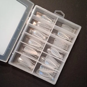 120 Stück Dual System Mandel/Stiletto Form Tips in Box, obere Popits Nail Tips - Bild 1 von 3