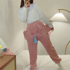 Elephant Trunk 3D Flannel Pajamas Pants Men Women&#39; Cartoon Winter Warm Trousers
