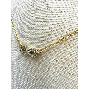 Collar delicado cadena 15 pulgadas placa oro cristal infinito vendedor de EE. UU. - Imagen 1 de 7