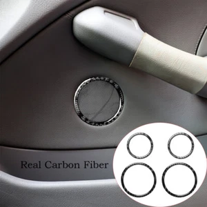 4pcs Real Carbon Fiber Inner Door Speaker Ring Trim For BMW 3 Series E46 1998-05 - Foto 1 di 8