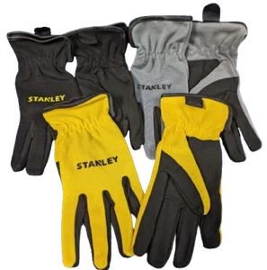 Stanley Multi-Purpose Utility Mechanics Gloves LARGE 3 Pack Black Yellow Gray - Picture 1 of 2