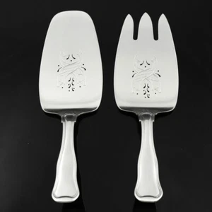 Georg Jensen. All Silver Fish Serving Set - Old Danish/Dobbelt Riflet - Picture 1 of 3