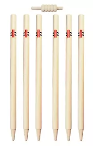 Grau Nicolls Club Match Qualität Holz Cricket Stümpfe & Kautionen - kostenlose P&P - Bild 1 von 1