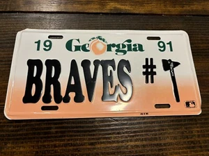 Placa de metal vintage 1991 Georgia Atlanta Braves #1 envío gratuito - Imagen 1 de 4