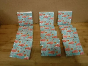 Set of 12 16 packs Hawaiian Luau Party Island Oasis Flamingo Beverage Napkins - Picture 1 of 2