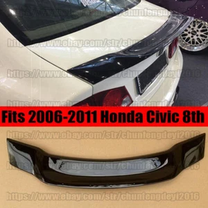 FOR 2006-11 HONDA CIVIC SEDAN Glossy Black STYLE R STYLE DUCKBILL TRUNK SPOILER - Picture 1 of 8