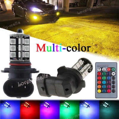 2X 9005 HB3 9145 H10 10000K RGB Yellow Ice Blue Green LED Fog Driving Light Bulb - Image 1 of 4
