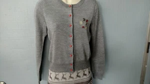 New York & Company Gray Metallic Button Accent Design Pattern Cardigan Small - Imagen 1 de 2