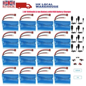 Cargador de batería de iones de litio 2S 1500 mAh 7,4 V Deans enchufe en T para coche de radiocontrol WLtoys 4x4 - Imagen 1 de 39