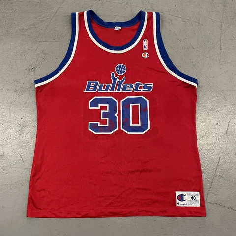 Vintage Washington Bullets Ben Wallace Champion Jersey Size 48 Cover