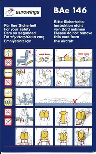 Safety Card - Eurowings - BAe 146 (S4061) - Foto 1 di 1