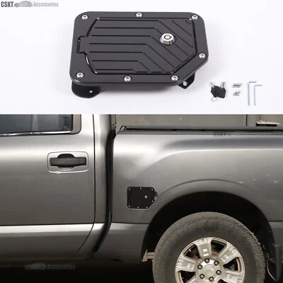 Se adapta a Nissan TITAN 2016-2023 Bloqueo Gas Tanque Tapa Tapa Llave Cubierta Piezas Metal Foto 1 de 4