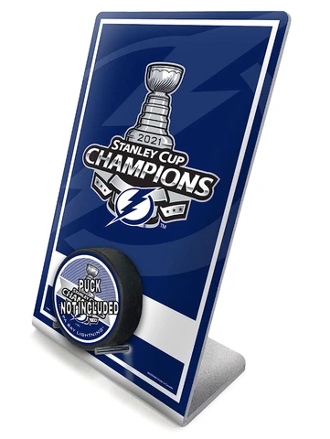 Tampa Bay Lightning 2021 Stanley Cup Champions Desktop Puck Display (11" x 7") Cover