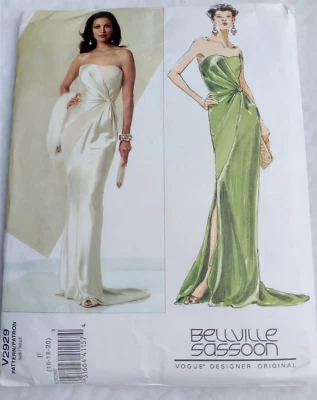 Vogue Designer Original 2929 Bellville Sassoon Straples Gown Evening Dress 16-20 - Image 1 of 4