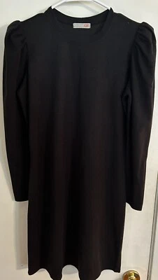 GB Mini Suéter Vestido Talla Pequeña Mujer Pullover Manga Abullonada Negro Foto 1 de 4