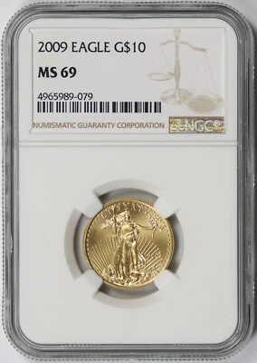 2009 American Gold Eagle $10 Quarter-Ounce 1/4 oz MS 69 NGC - Image 1 of 4