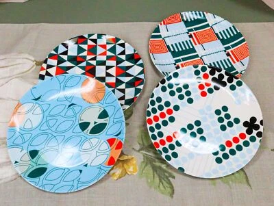 Frank Lloyd Wright Textil Taliesin West Negro Cerámica Postre Platos Paquete De 4 Foto 1 de 4