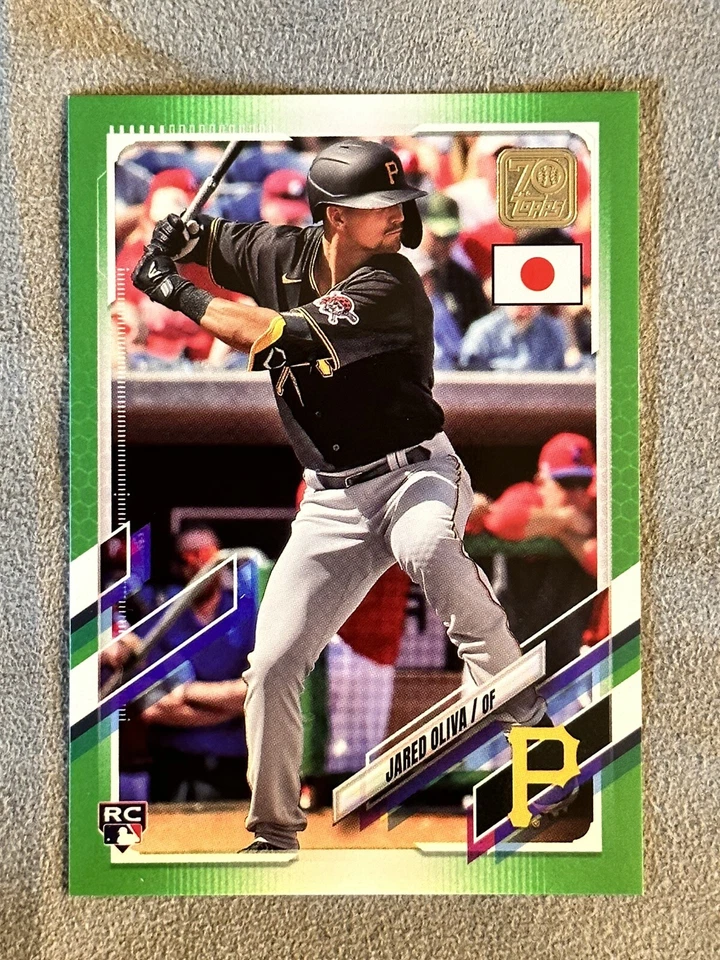 2021 Topps Japan Edition Jared Oliva RC Jade Green /75 #69 - Image 1 of 2