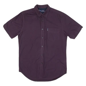 BEN SHERMAN Mens Plain Shirt Purple S - Picture 1 of 6