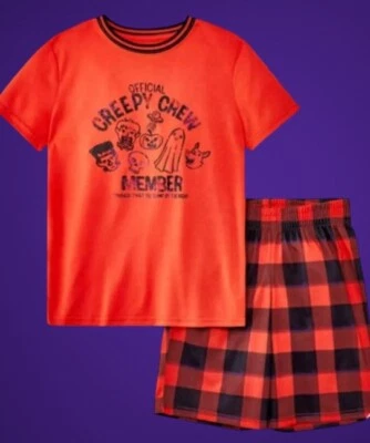 Juego de 2 piezas de pijama de Halloween monstruo Cat & Jack Boys “CREEPY CREW” talla XXL ~ NUEVO CON ETIQUETAS Foto 1 de 2